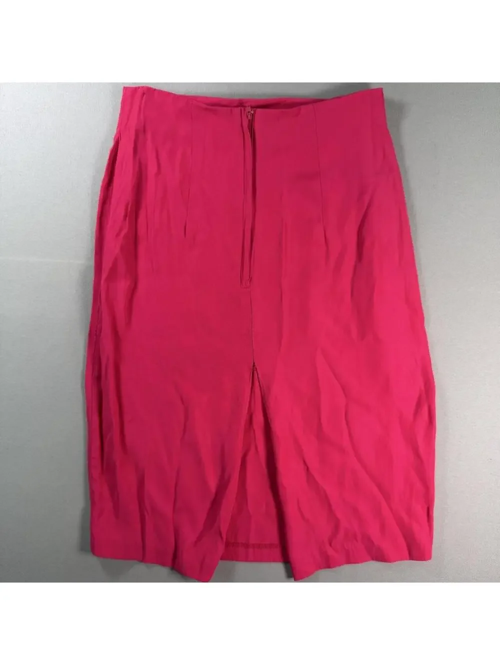 VTG 80s Rumours Wrap Midi Skirt Hot Pink Central Slit USA Womens